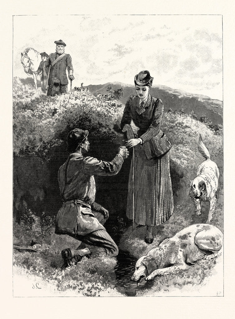 Detail of Grouse Shooting on the Moors: The Cup that Cheers, But Not Inebriates by Anonymous