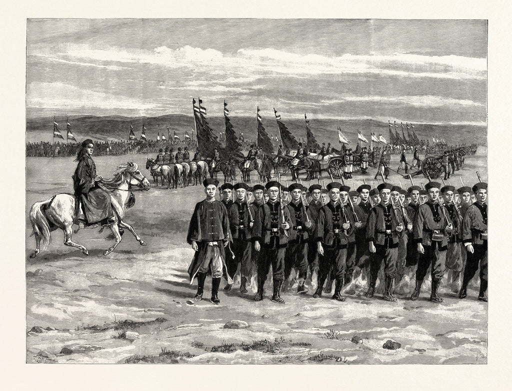 Detail of The Chinese Army: Review of Troops in New Uniforms Recently Adopted by the Chinese Government by Anonymous