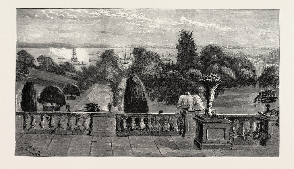 Detail of The Visit of the French Fleet: The Marengo Saluting H.M. The Queen Off Osborne by Anonymous