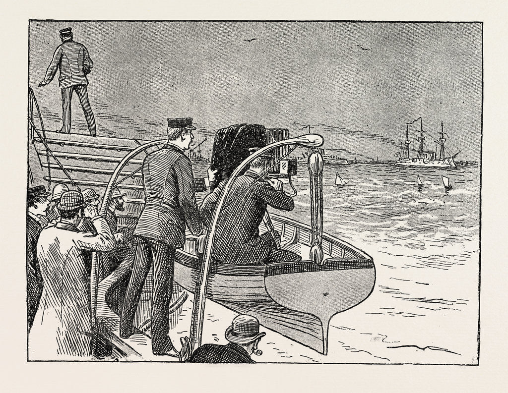 Detail of The Visit of the French Fleet: The First Shot at the French Fleet by Anonymous