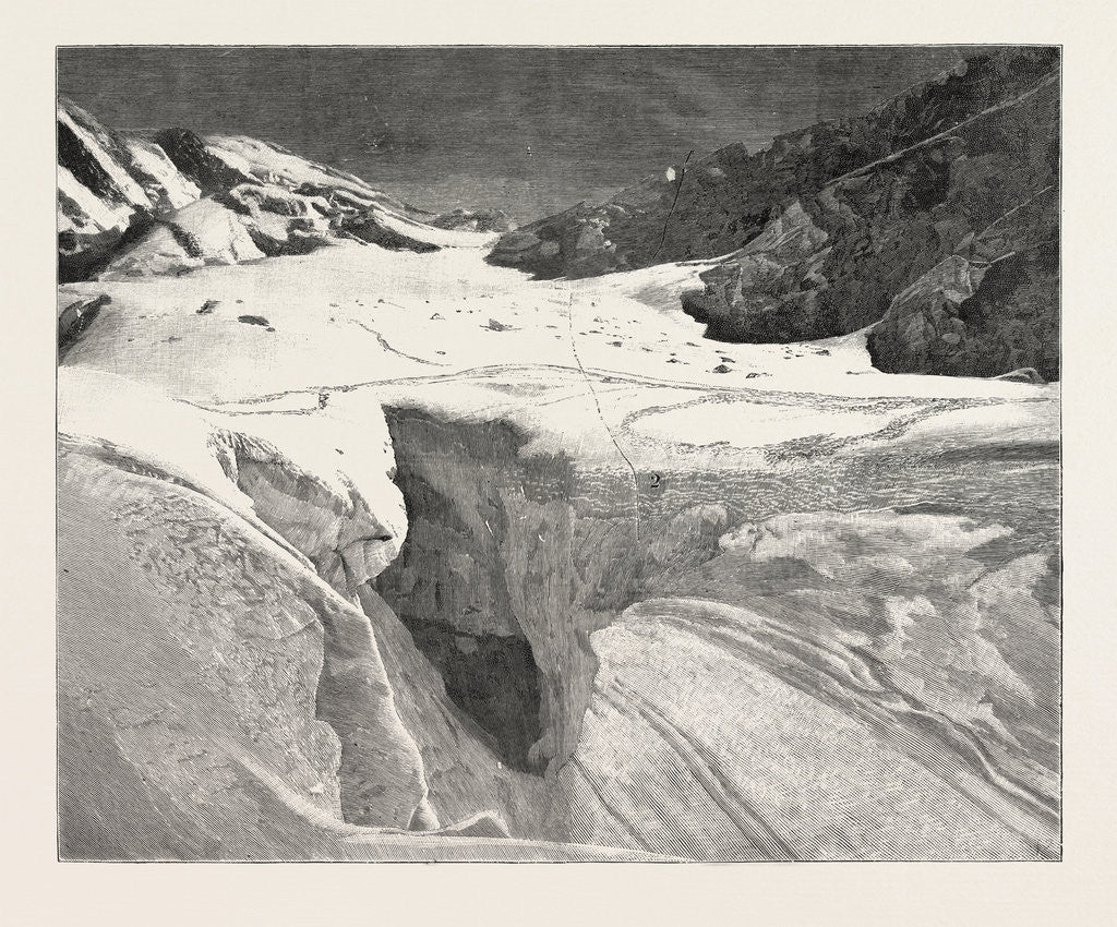 Detail of The Fatal Accident on Mont Blanc: General View of the Petit Plateau by Anonymous