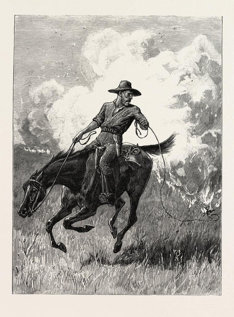 Detail of The Strike of the Sheep Shearers in Australia: A Striker's Idea of Argument: Firing the Bush by Anonymous