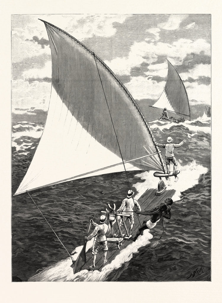 Detail of A Jangada Race on the Coast of Northern Brazil by Anonymous