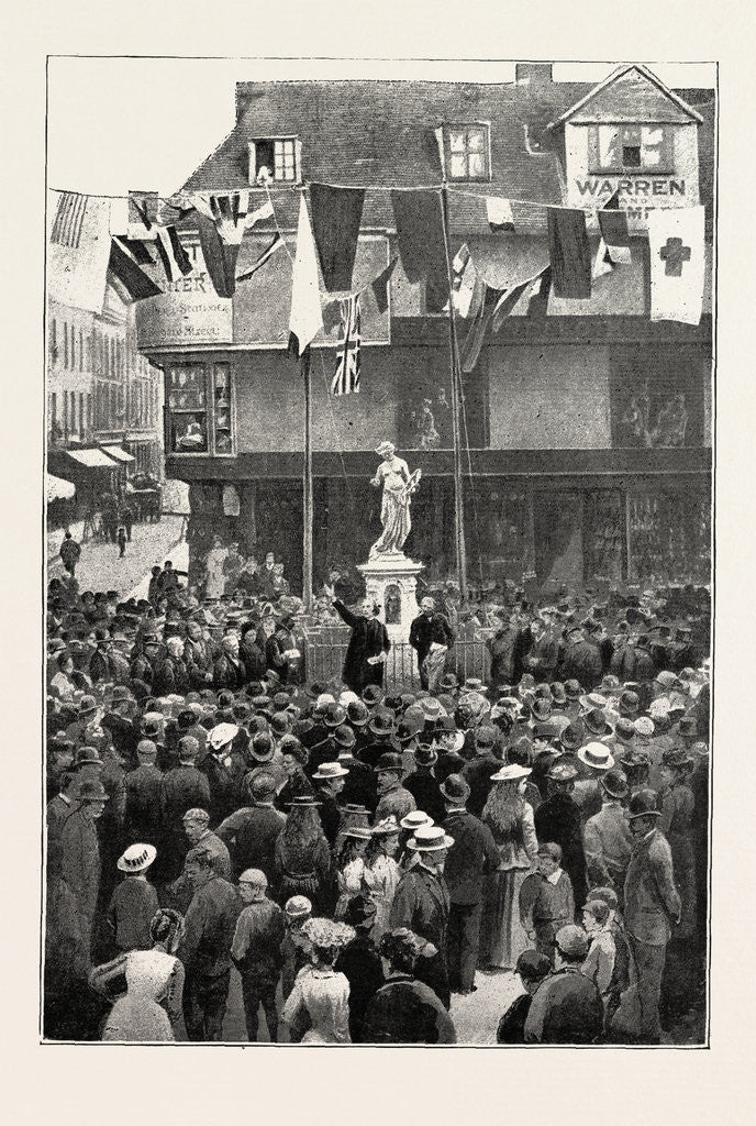Detail of The Unveiling of the Marlowe Memorial at Canterbury: Mr. Henry Irving Delivering His Address by Anonymous