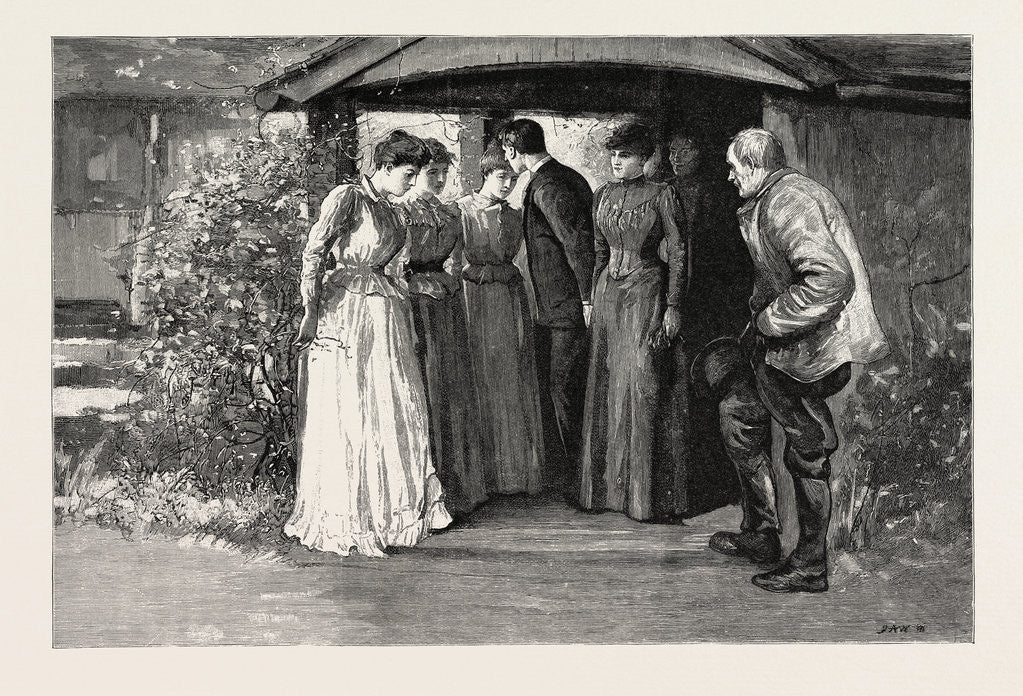 Detail of Tess of the D'Urbervilles: As He Passed Them He Kissed Them in Succession Where They Stood Saying 'Good Bye' to Each As He Did So by Anonymous