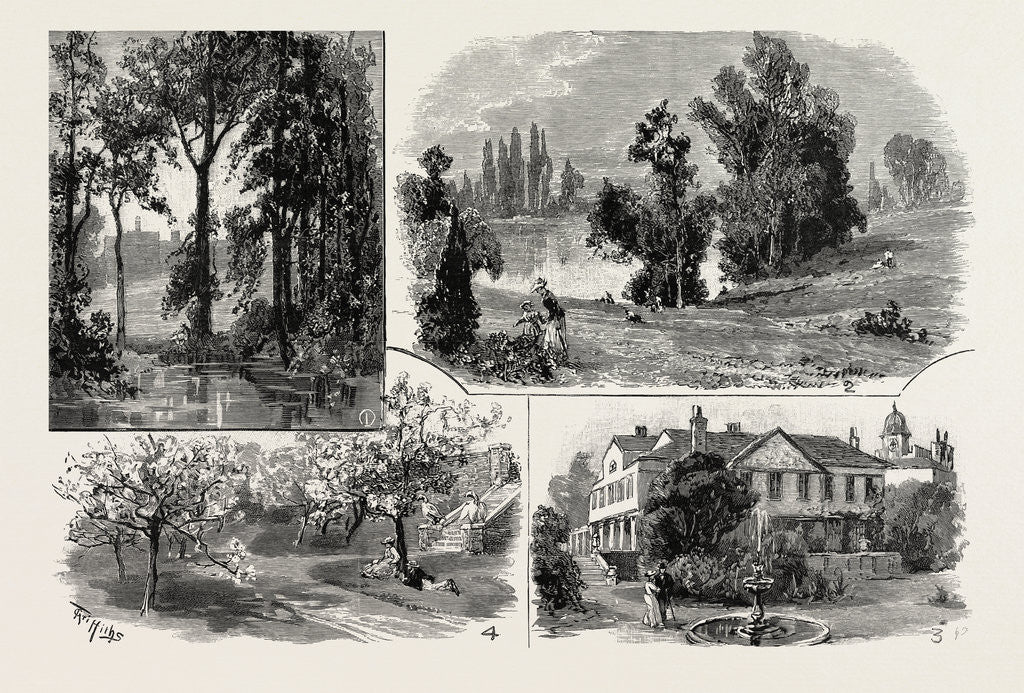 Detail of Sketches in Waterlow Park, which Has Been Presented to the Public by Sir Sydney Waterlow by Anonymous