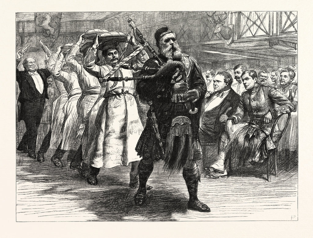 Detail of The Hallowe'En Dinner of the London Scottish Volunteers: Bringing in the Haggis by Anonymous