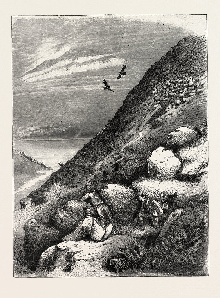 Detail of Deer Stalking in the Forest of the Black Mount, Argyllshire: Above Loch Ettive, a Bad Miss after a Long Stalk by Anonymous