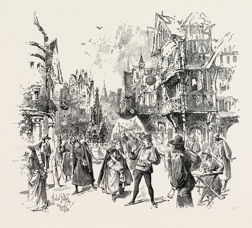 Detail of Scene from the New Opera La Basoche at the Royal English Opera, Act I by Anonymous