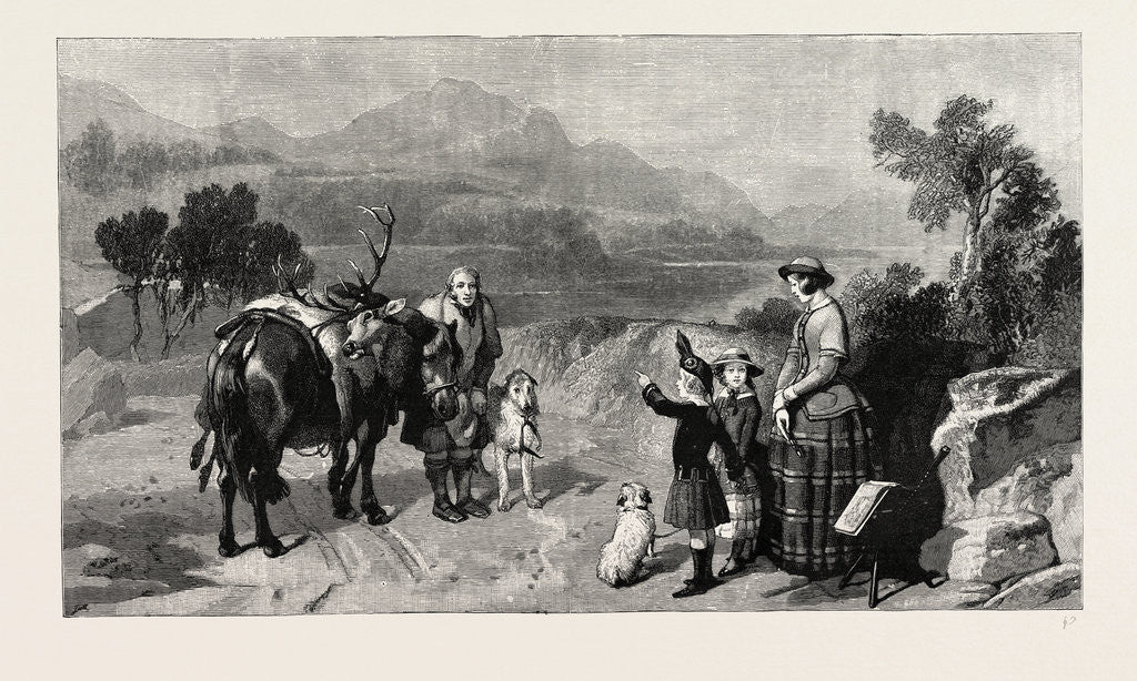 Detail of Her Majesty the Queen, the Princess Royal, and the Prince of Wales at Loch Laggan, Scotland by Anonymous