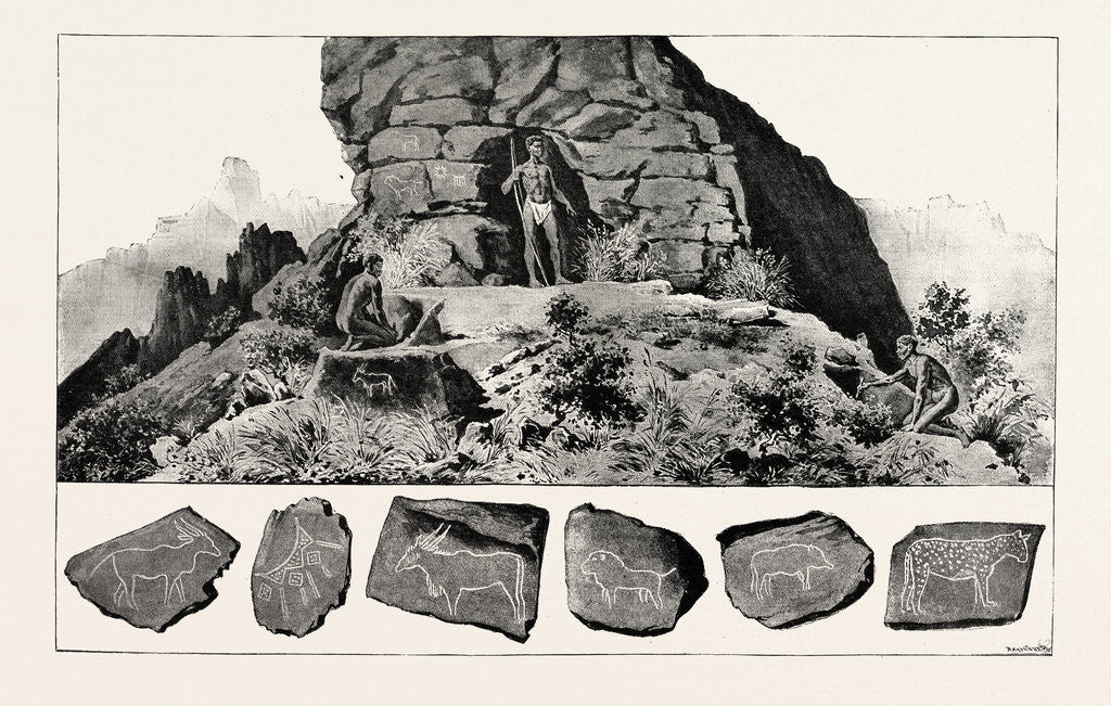 Detail of Dr. Emil Holub's South African Exhibition in the Rotunda Buildings, Vienna, Models of Bushmen at Work by Anonymous