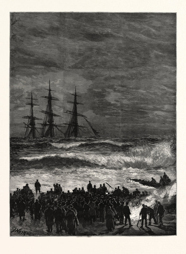 Detail of The Wreck of the Three-Masted Ship Benvenue at Sandgate by Anonymous