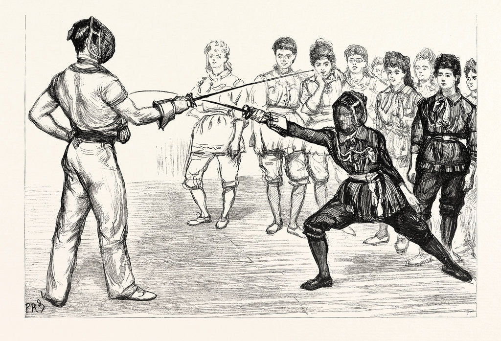 Detail of Whitechapel Way: A Fencing Class at the People's Palace; a Bout with the Foils by Anonymous