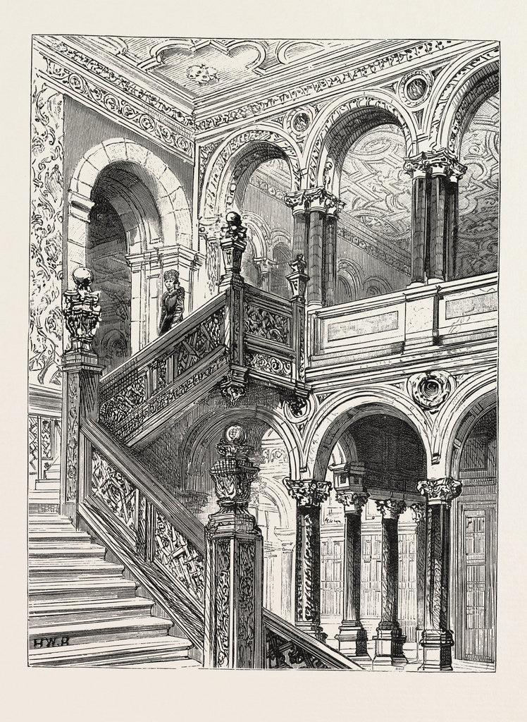 Detail of Lord Salisbury's Visit to Birmingham, Hewell Grange, the Seat of Lord Windsor, Where the Prime Minister is Staying: The Great Staircase by Anonymous