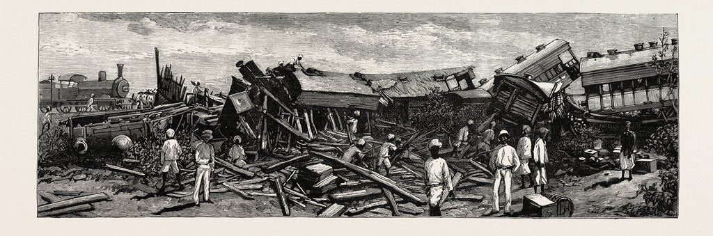 Detail of The Accident Near Nagpur on the Great Indian Peninsula Railway: The Wreck of the Leading Engine is Shown Lying Upon Its Side by Anonymous