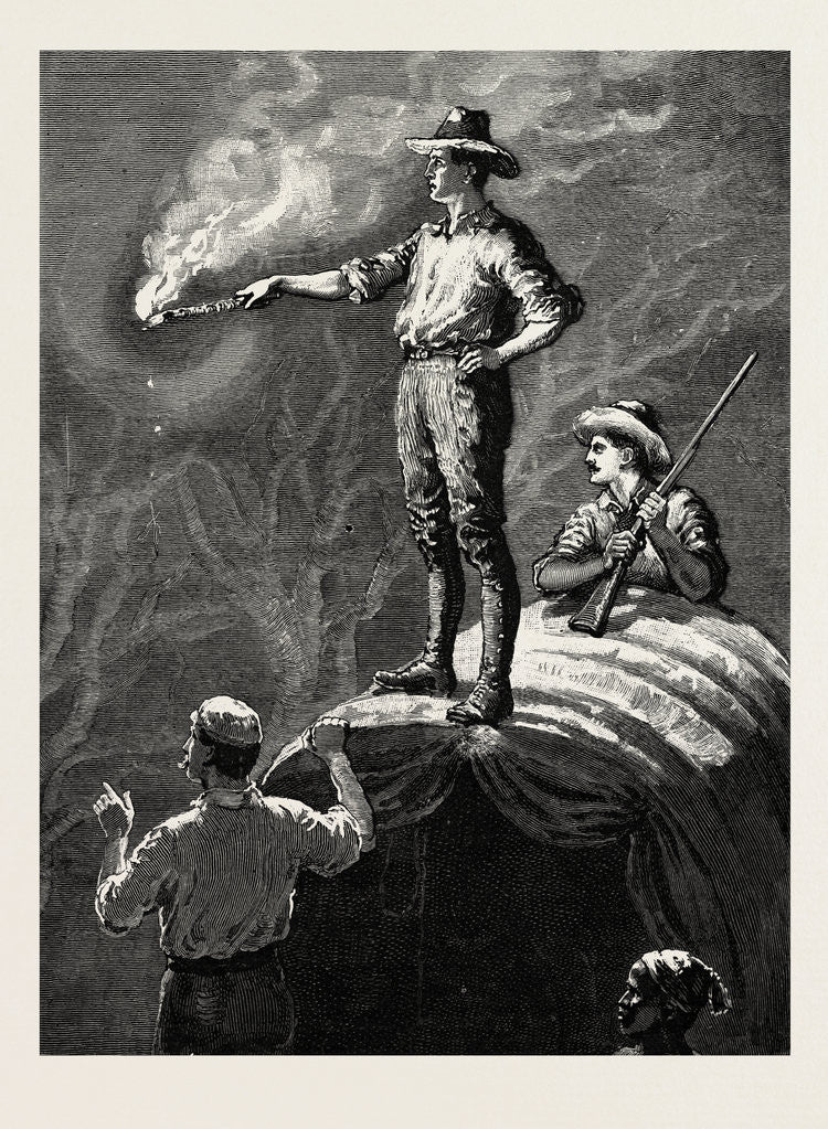 Detail of Lord Randolph Churchill in South Africa, Signalling for Lost Friends in the Bush by Anonymous