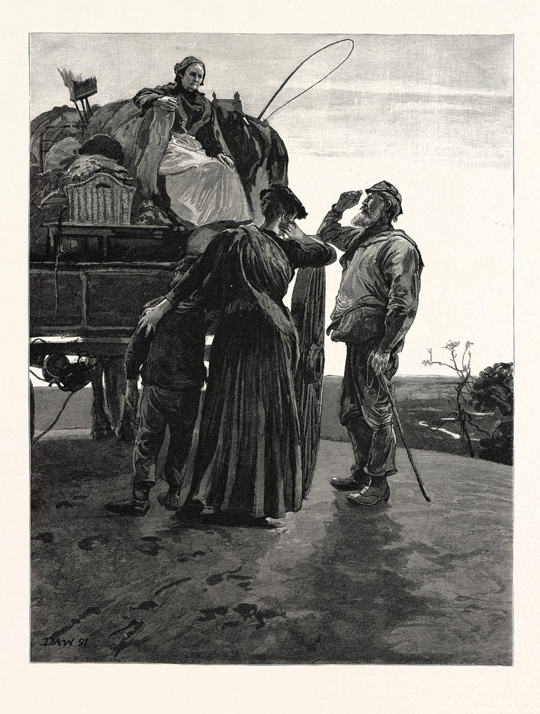 Detail of Tess of the D'Urbervilles: You Be the Woman They Call Mrs. Durbeyfield, I Reckon?' He Said to Tess's Mother, Who Had Remounted by Anonymous