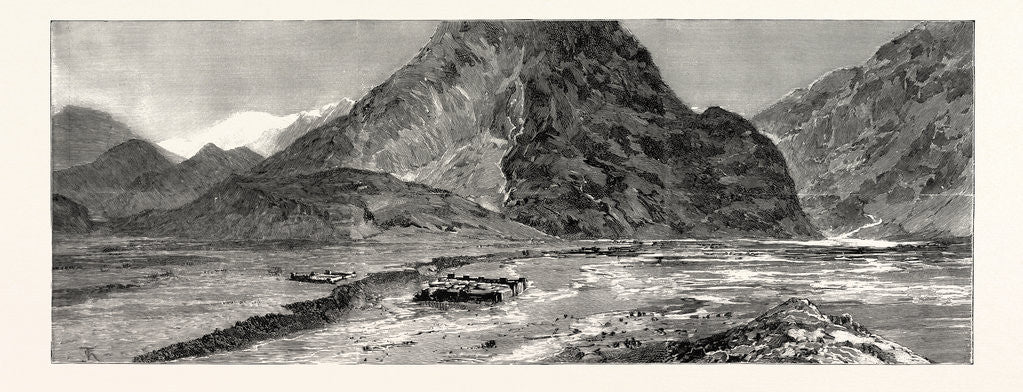 Detail of The Fighting Near Gilgit, Panorama of Chalt on the Hunza Valley, India by Anonymous