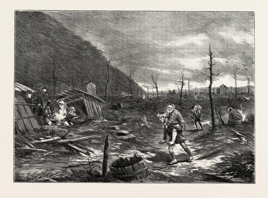 Detail of The Great Earthquake in Japan, the Scene of the Disaster: Part of the Town of Gifu, Burned Down after the Earthquake, 4763 Houses Being Destroyed by Anonymous