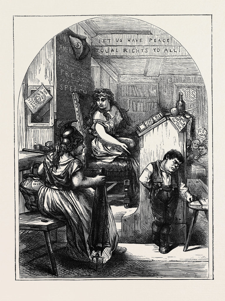 Detail of The New York Tammany Frauds: The Good-for-Nothing in Miss Columbia's Public School by Anonymous