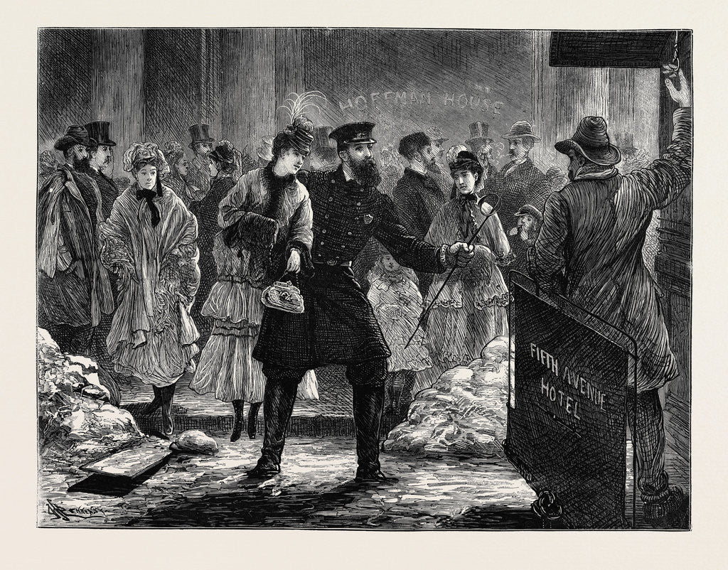 Detail of A February Thaw, Broadway, New York, USA by Anonymous