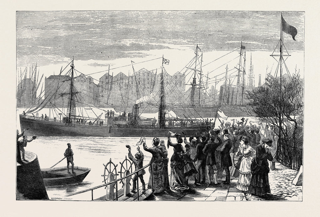 Detail of The Search for Dr. Livingstone: The Abydos Leaving the London Docks by Anonymous