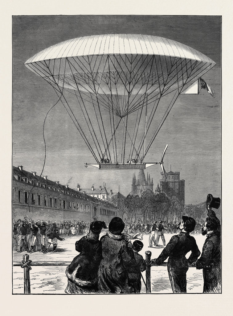 Detail of M. Dupuy De Lôme's New Navigating Balloon: The Ascent at Fort Vincennes by Anonymous