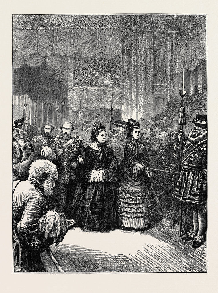 Detail of Inside St. Paul's: The Royal Procession Passing Up the Nave by Anonymous