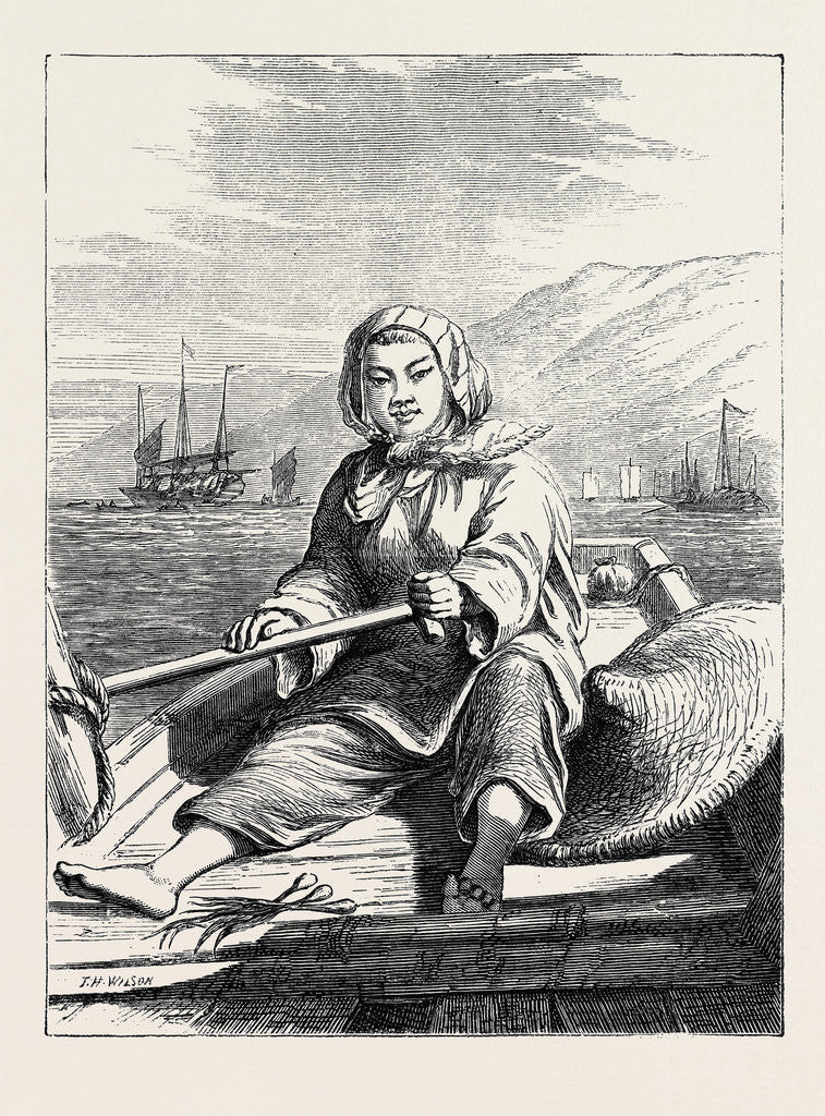 Detail of A Boat Girl at Canton by Anonymous