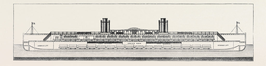 Detail of The Proposed Channel Ferry: Longitudinal Section of Ferry Steamer by Anonymous