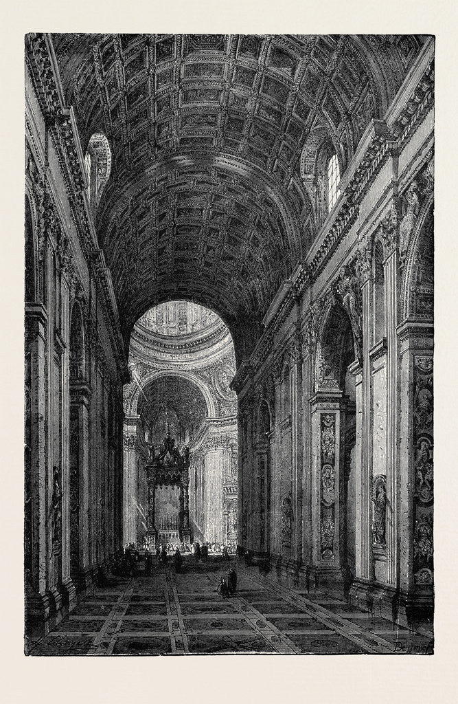 Detail of Rome: The Nave of St. Peter's, Italy by Anonymous