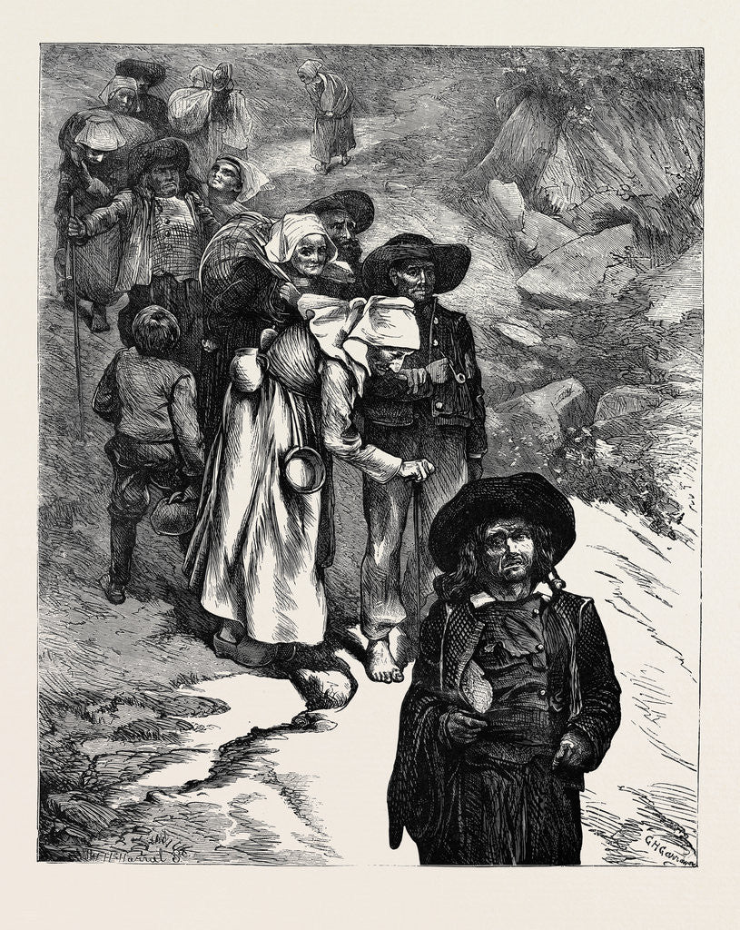 Detail of Beggars in Brittany by Anonymous