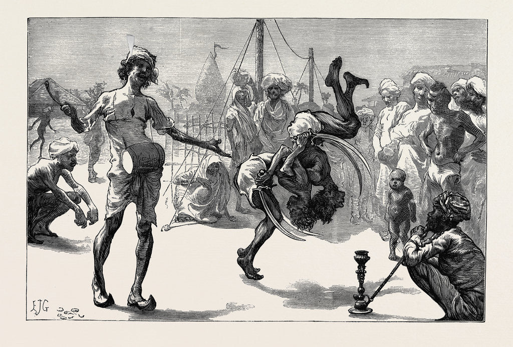 Detail of Sketches from India: Tumblers and Jugglers by Anonymous