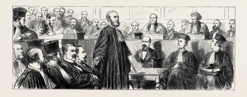 Detail of The Great Libel Case in Paris: General Trochu in Court by Anonymous