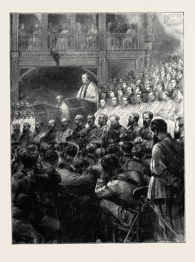 Detail of The Volunteer Review at Brighton: Divine Service in the Pavilion by Anonymous