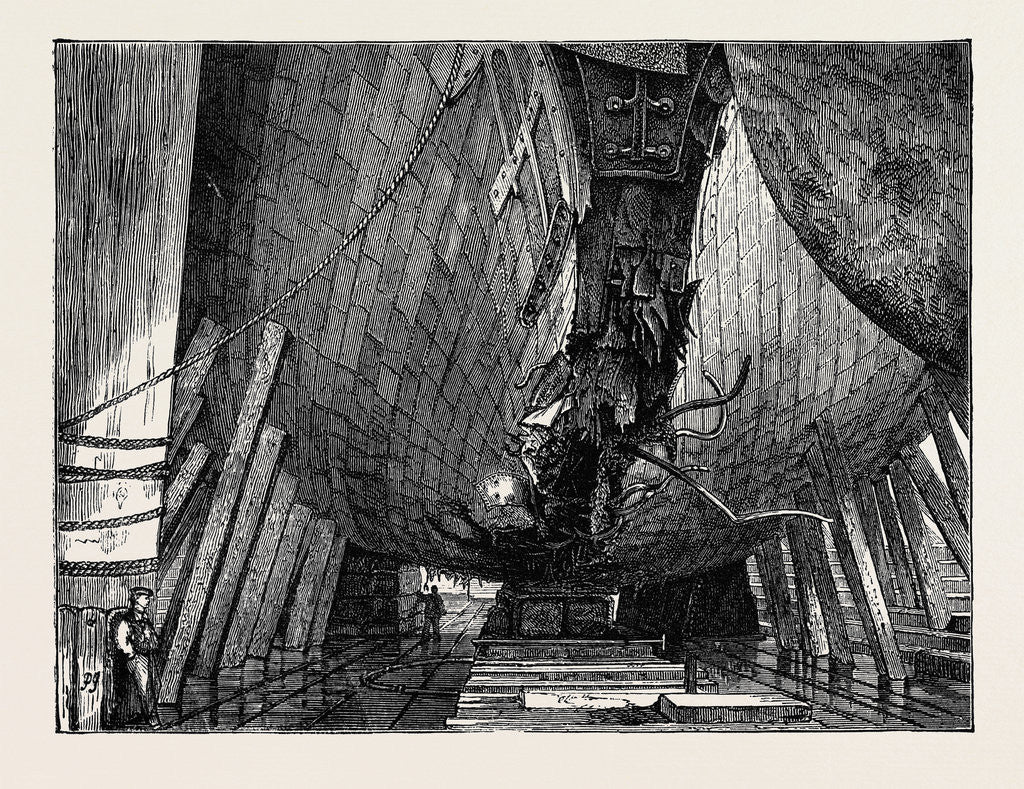 Detail of H.M.S. Lord Clyde in the Dry Dock at Malta by Anonymous