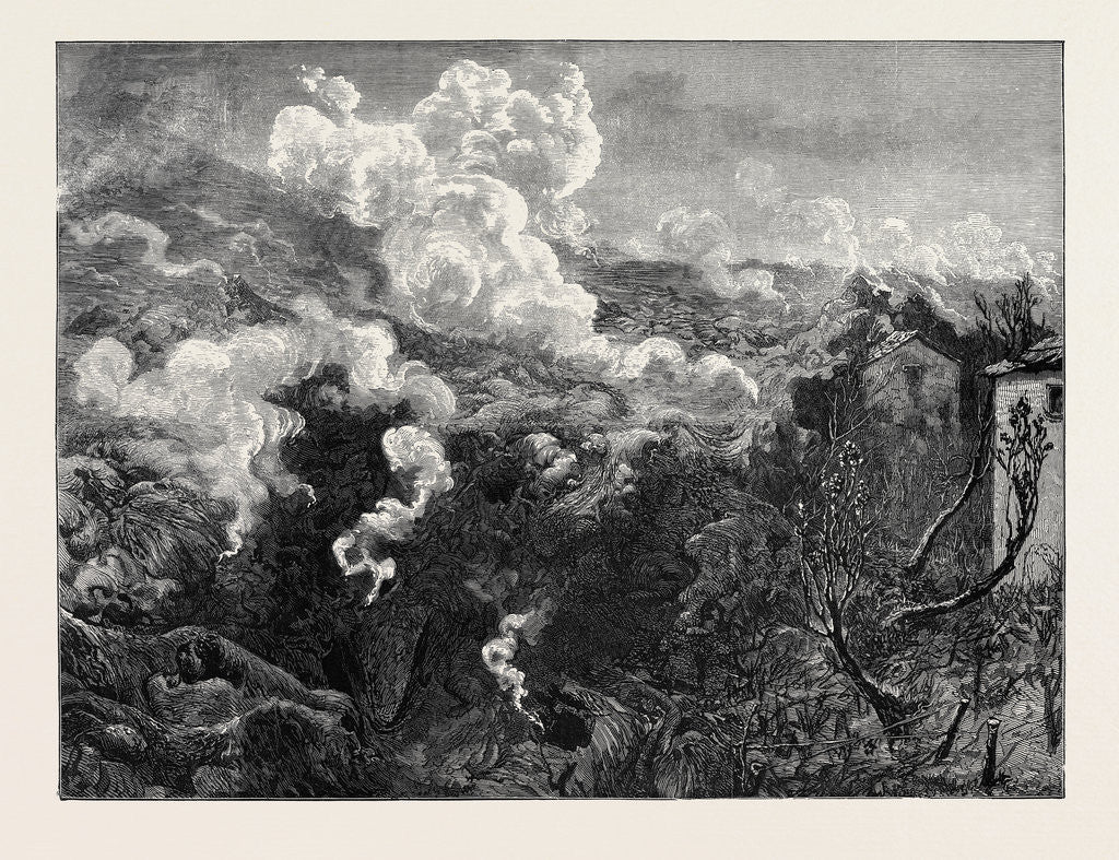 Detail of The Eruption of Mount Vesuvius: A Lava Torrent by Anonymous