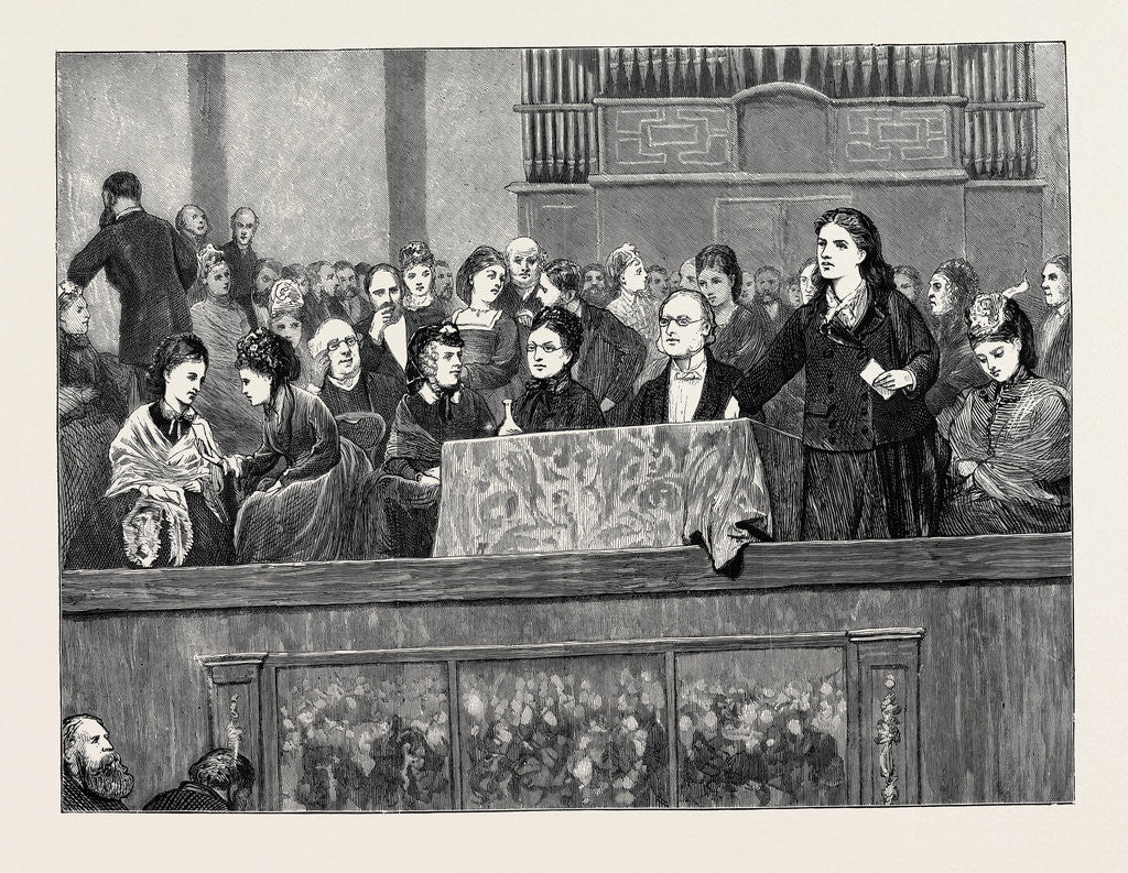 Detail of Women's Rights: A Meeting at the Hanover Square Rooms by Anonymous