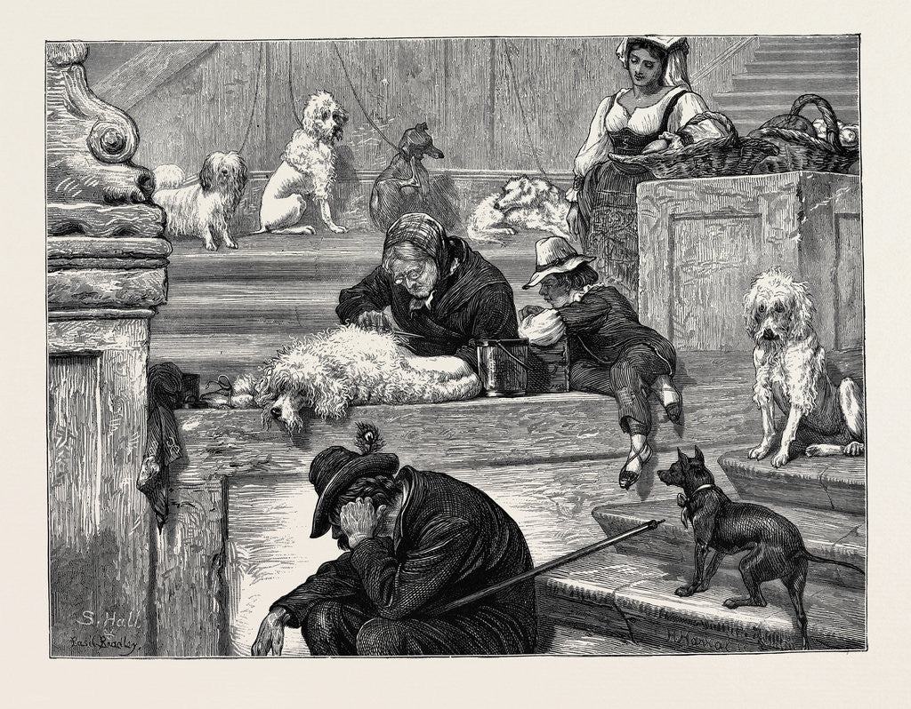 Detail of Rome: Shaving Dogs on the Steps of the Trinita De Monti by Anonymous