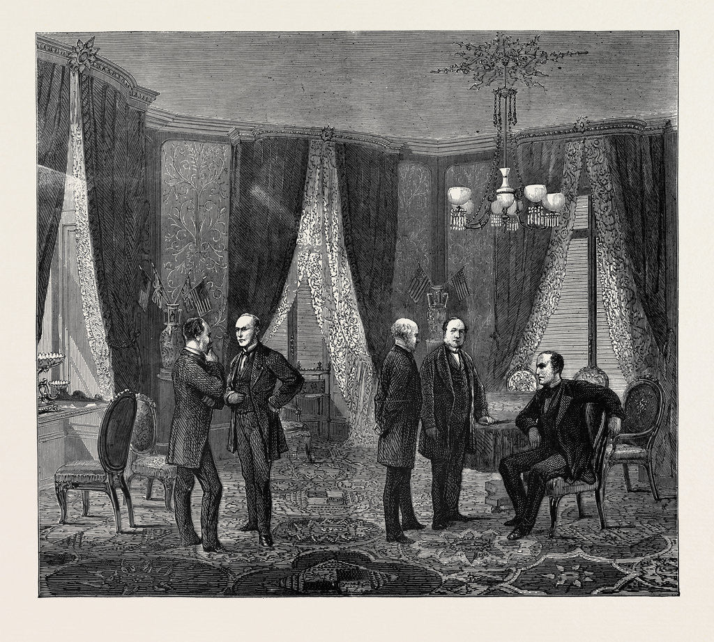 Detail of The Geneva Arbitration: Room in the Hôtel De Beau Rivage, Where the Arbitrators First Met by Anonymous