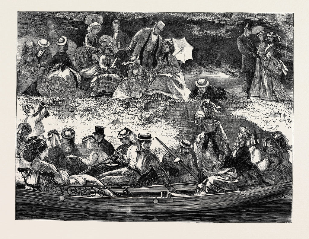 Detail of Henley-on-Thames Regatta: Picknicking by the Riverside by Anonymous