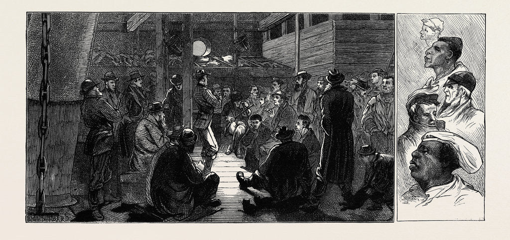 Detail of On Board the Indus Emigrant Ship: The Bachelors in the 'Tween Decks, Crew Members by Anonymous