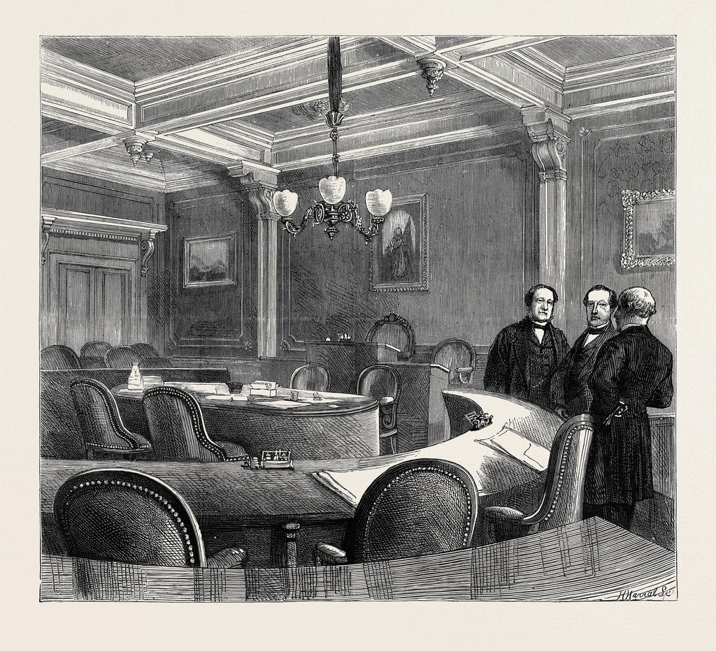 Detail of The Geneva Arbitration: The Salle Du Congrès in the Hôtel De Ville, Where the Arbitrators Meet by Anonymous