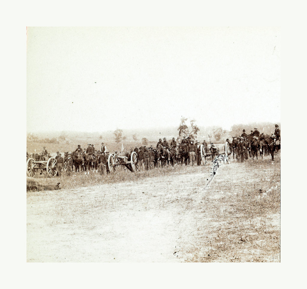 Detail of American Civil War: Captain J. M. Knap's Pennsylvania Independent Battery E Light Artillery Approaching the Battlefield at Antietam by Anonymous