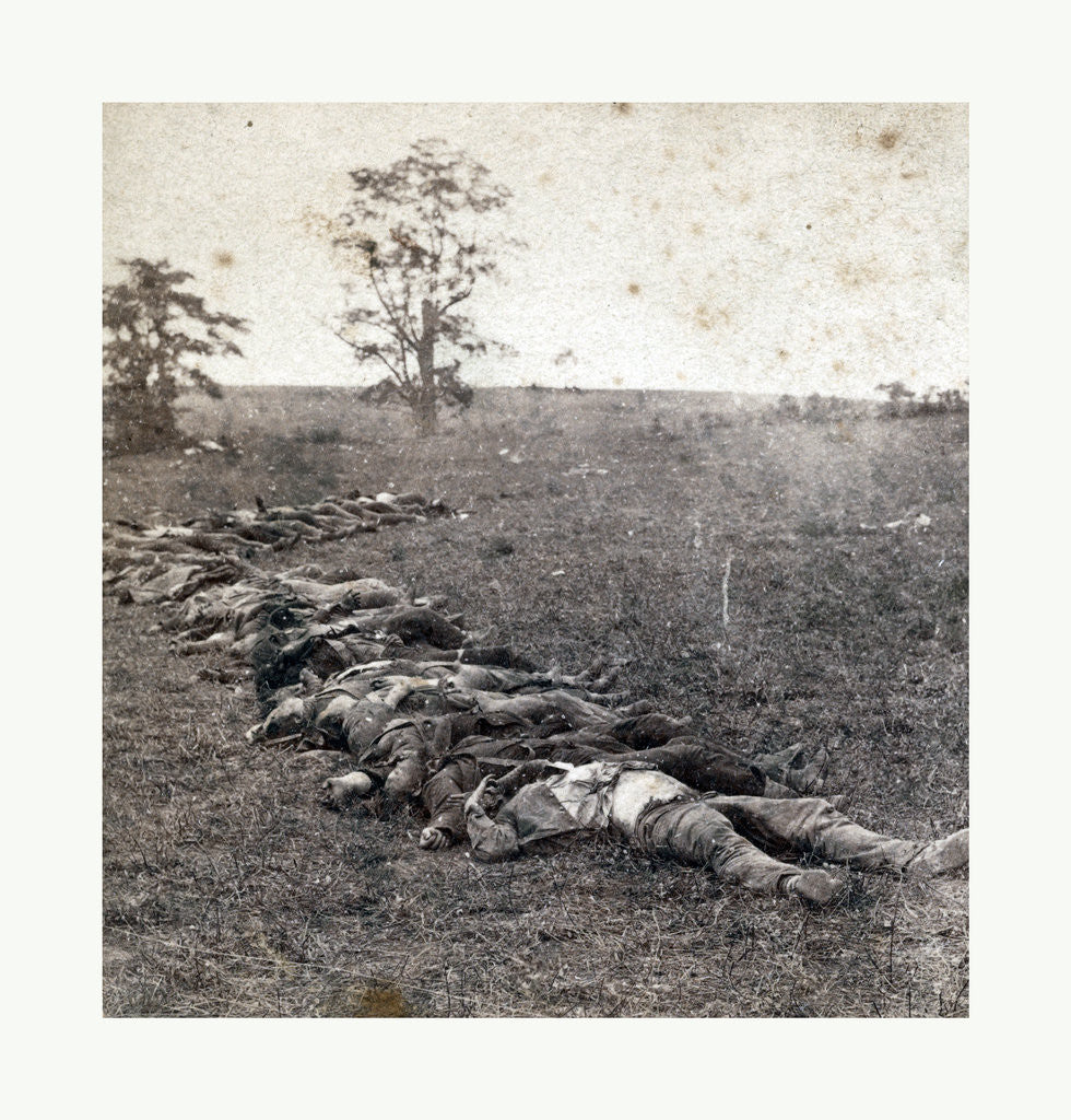 Detail of American Civil War: Gathered Together for Burial after the Battle of Antietam, Dead Bodies on the Ground by Anonymous