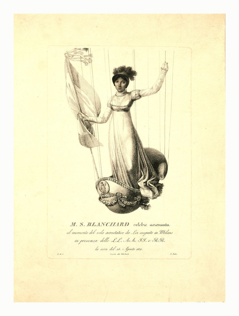Detail of M.S. Blanchard, (Madeleine Sophie Armand) French Aeronaut by Anonymous