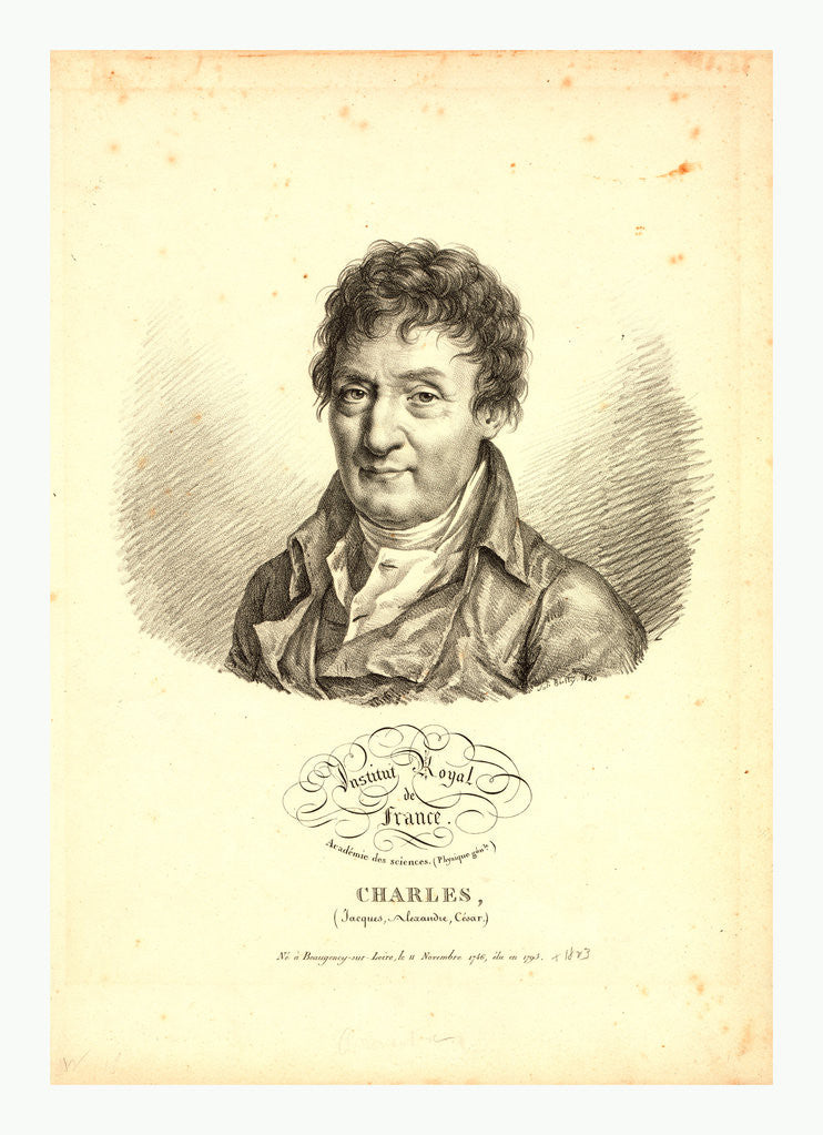 Detail of Head-and-Shoulders Portrait of French Balloonist Jacques Alexandre César Charles by Anonymous