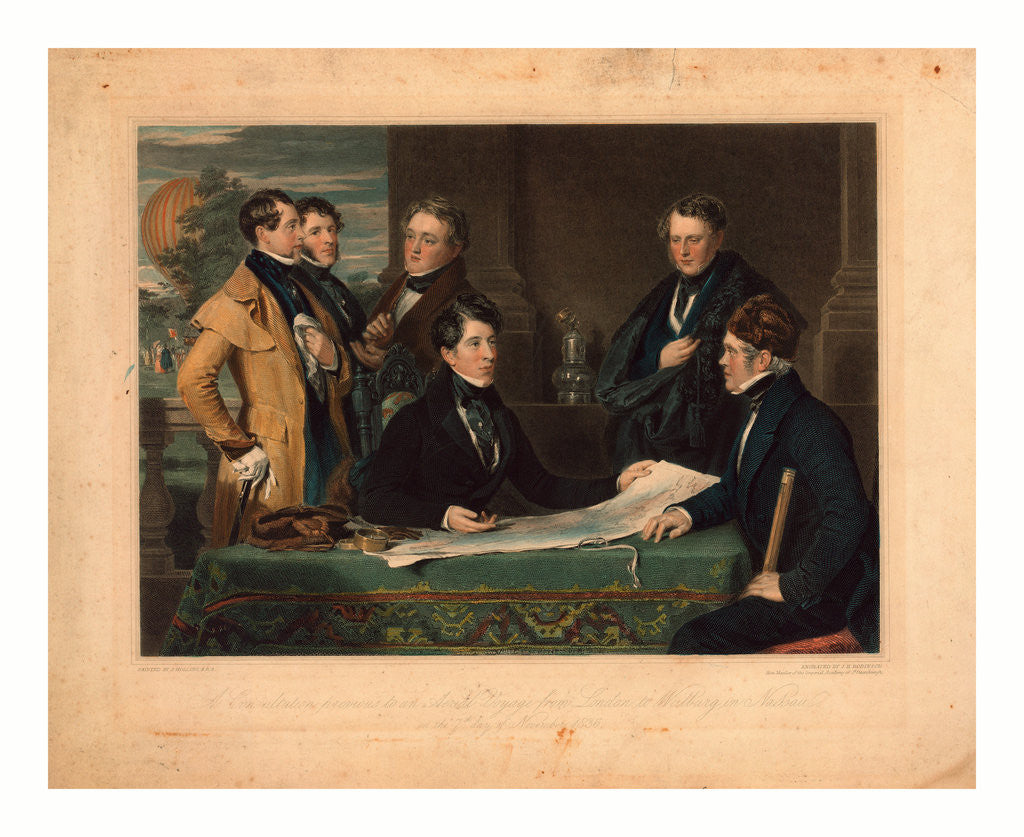 Detail of A Consultation Previous to an Aerial Voyage from London to Weilburg in Nassau on the 7th Day of November, 1836 by Anonymous