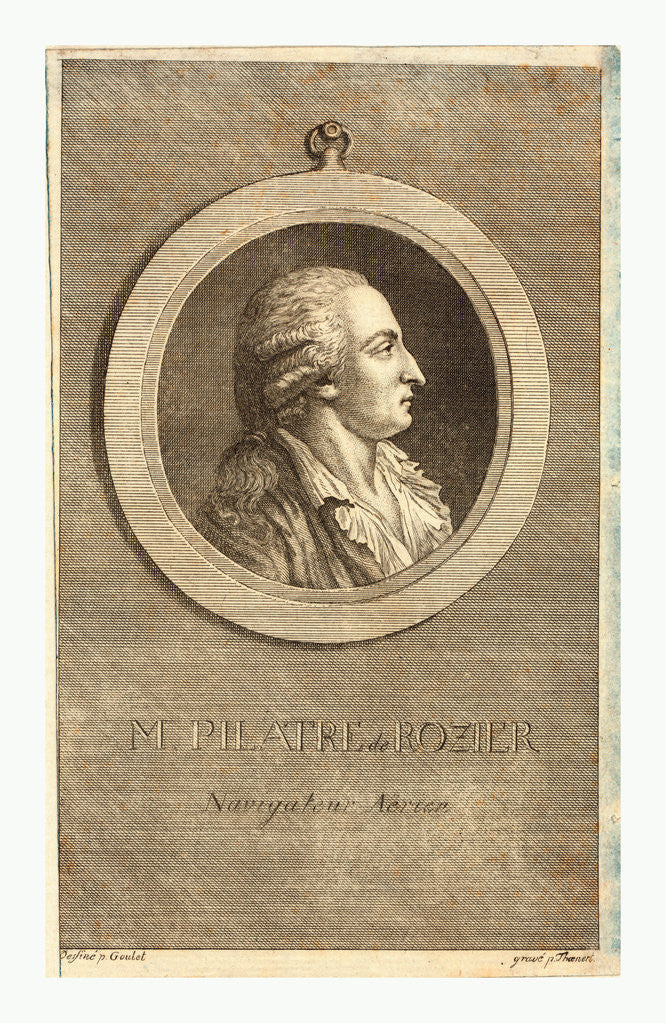 Detail of M. Pilatre De Rozier, Aeronaut by P. Goulet by Anonymous