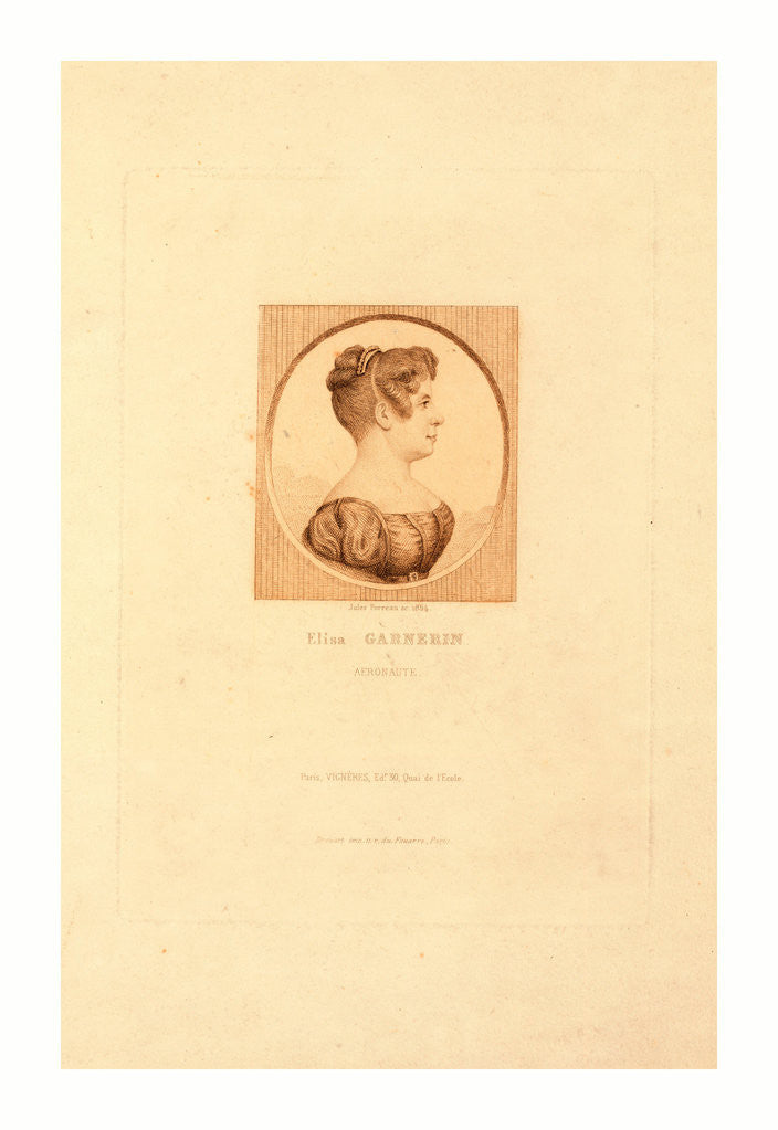 Detail of Elisa Garnerin, Aeronaut by Jules Porreau, 1854. by Anonymous